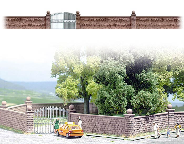 Комплект деталей ограды под камень с кованными воротами