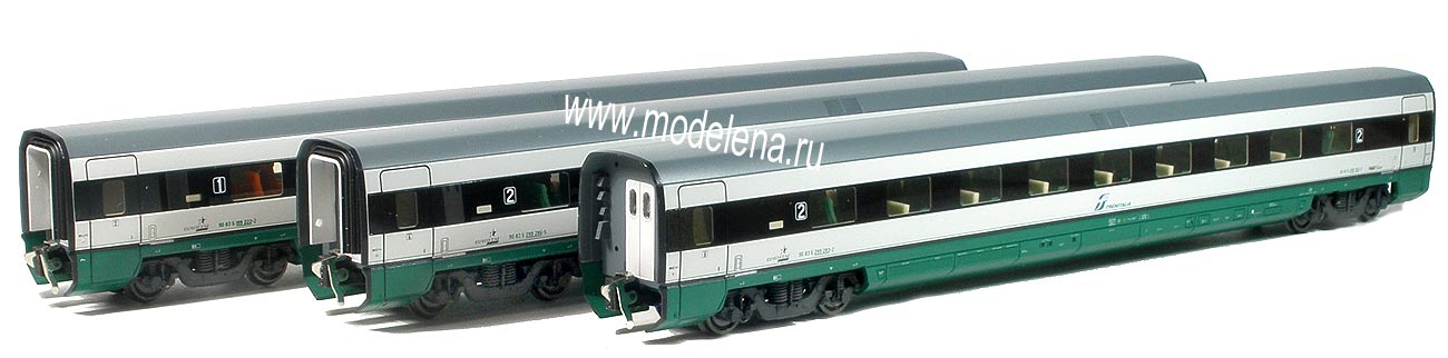 Комплект из 3-х вагонов пассажирских 4-осных поезда ETR500
