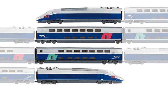 Электропоезд TGV Rame 600, скоростной, 2-этажный, 4-вагонный