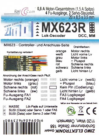 Zimo-elektronik MX623R.    MX623R. DCC. 
